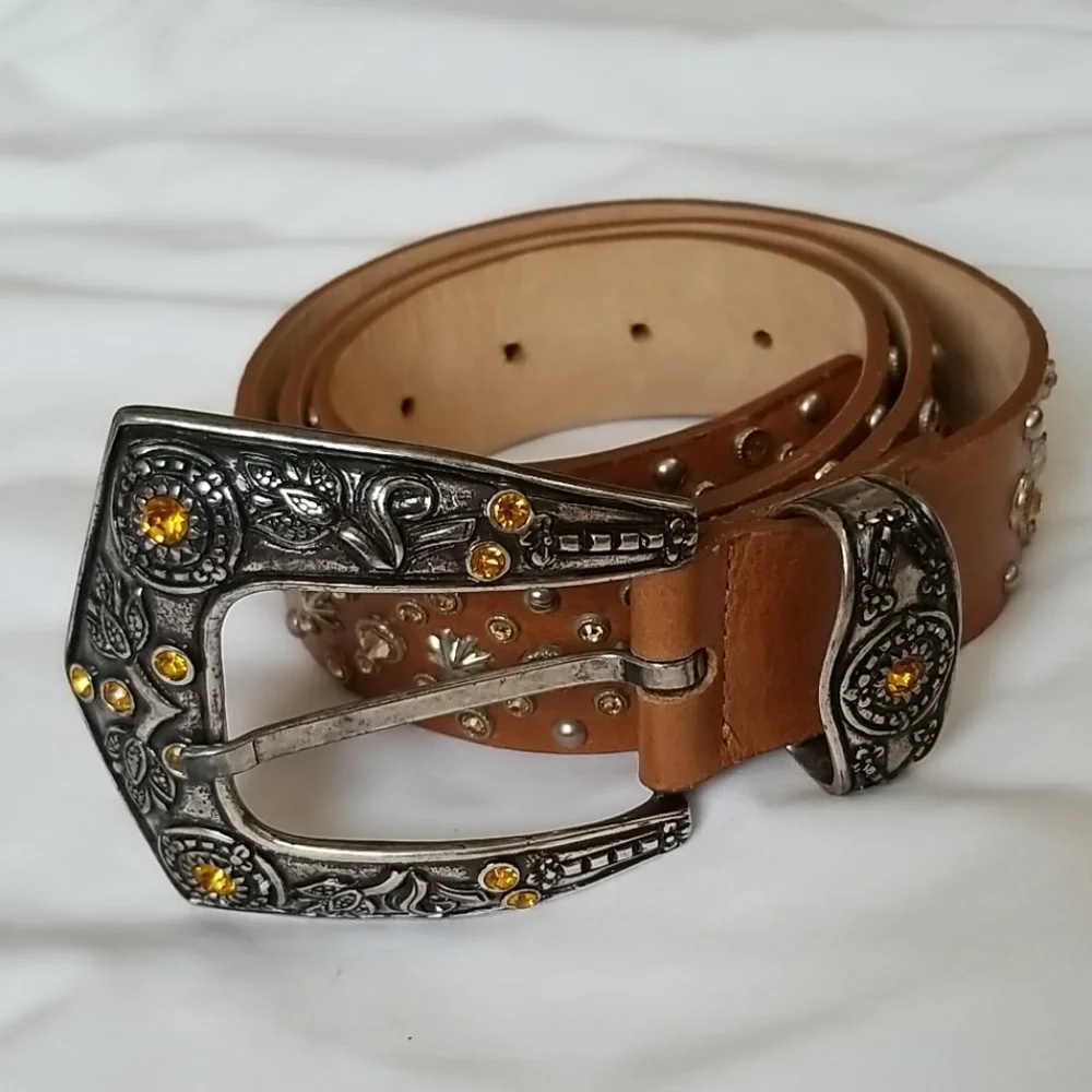 Streets Ahead USA Western Bejeweled Buckle & Belt